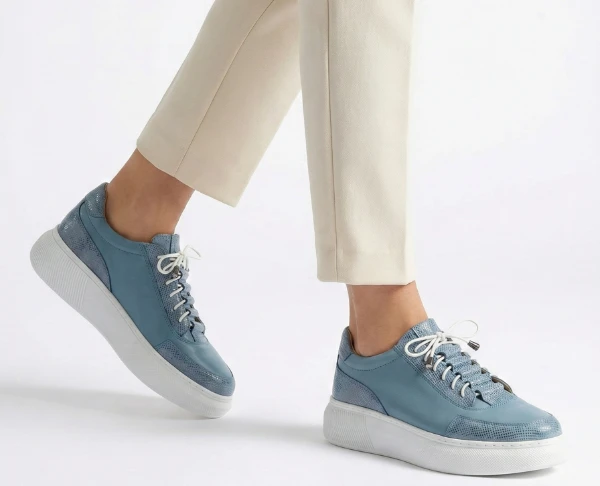  Обувки Missmamma в синьо от естествена кожа с връзки