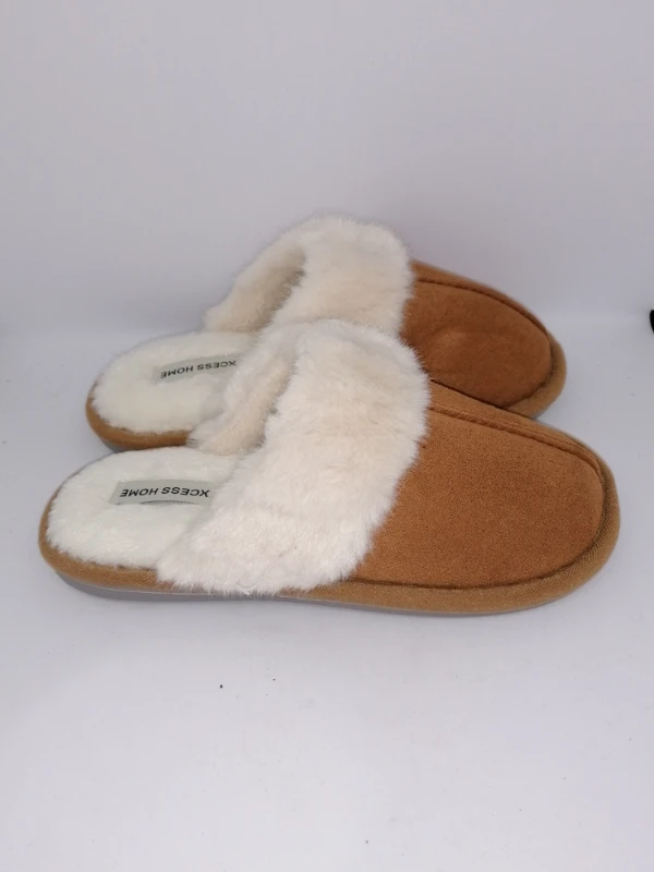  Дамски домашни чехли Xcess Home в кафяво с пух