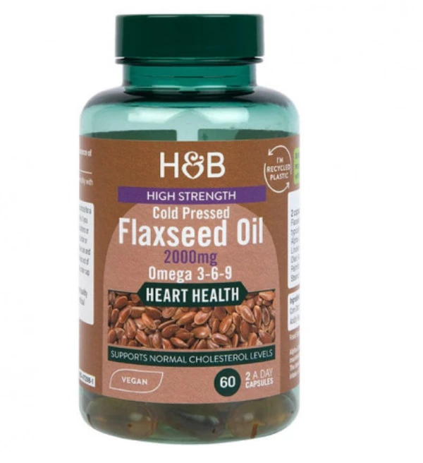  ЛЕНЕНО МАСЛО СТУДЕНО ПРЕСОВАНО (Flaxseed Oil) 1000мг 60 капсули